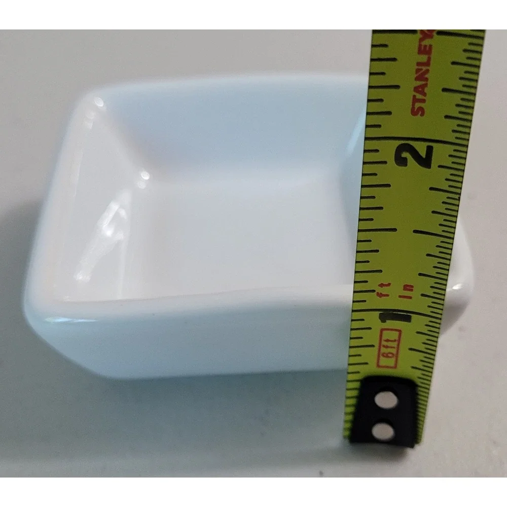 Pampered Chef Simple Additions Square Dipping Bowls Set of 5 White Porcelain